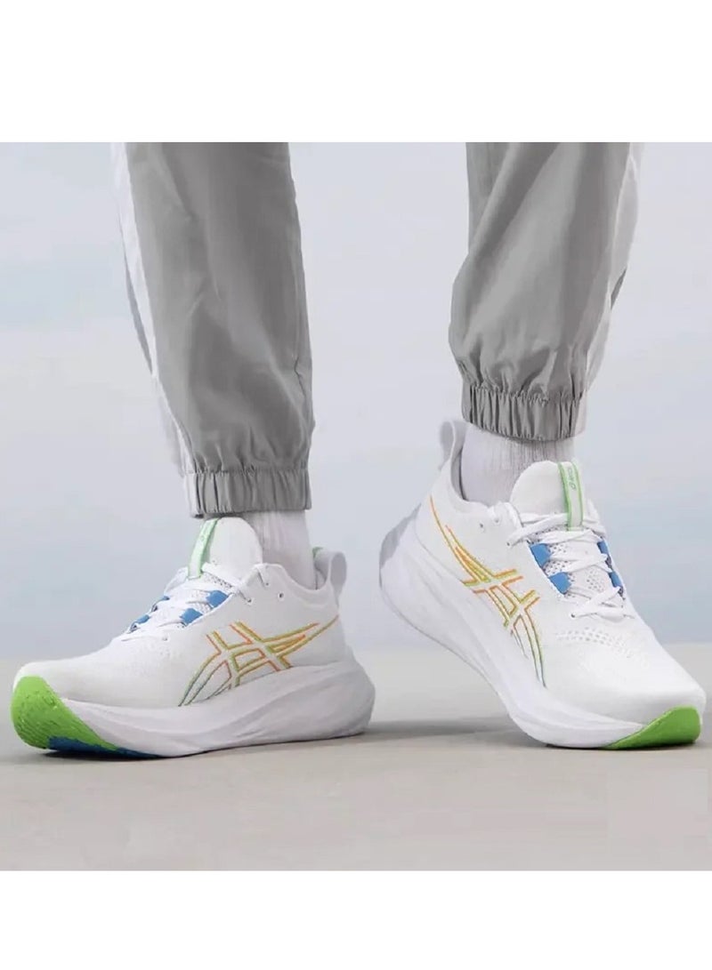 Unisex Gel-Nimbus 26 Outdoor Running Sneakers White/Yellow/Blue