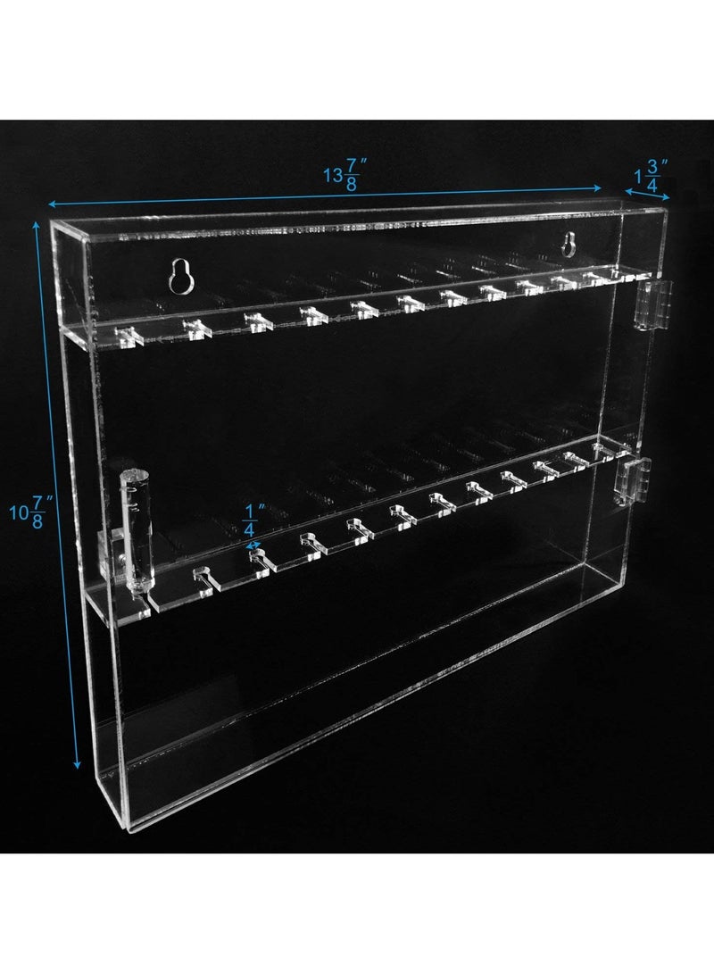 Premium Acrylic Souvenir Spoon Display Case, Wall Mountable Spoon Collections Organizer Storage Holder, Tea Spoon Storage Display Box, 13 7/8”W x 1 3/4”D x 10 7/8