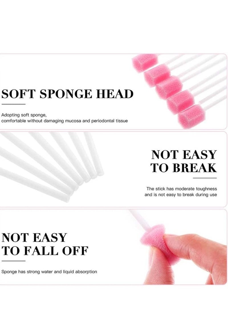 100PCS Disposable Mouth Swabs Sponge - Unflavored & Sterile Oral Swabs Dental Swabsticks for Mouth Cleaning