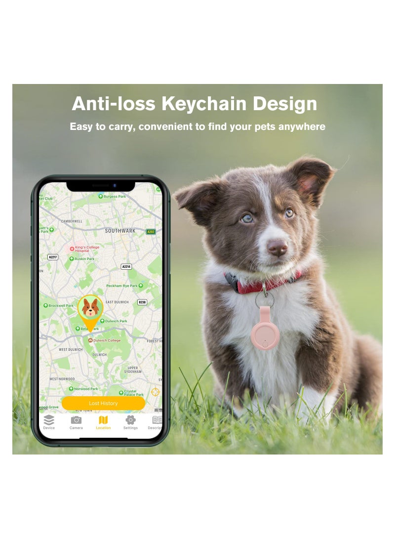 2 Pack Bluetooth Key Finder Locator, Mini Anti Lost Item Finder Tag Key Tracker Alarm For Pet, Key, Wallet, Luggage, Compatible With Ios And Android, Incl Silicone Protective Cases (White and Pink)