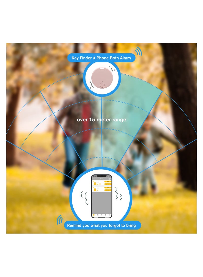 2 Pack Bluetooth Key Finder Locator, Mini Anti Lost Item Finder Tag Key Tracker Alarm For Pet, Key, Wallet, Luggage, Compatible With Ios And Android, Incl Silicone Protective Cases (White and Pink)