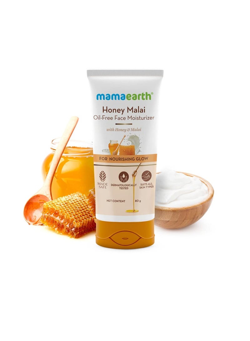 Mamaearth Honey Malai Oil Free Face Moisturizer for Nourishing Glow 80 g