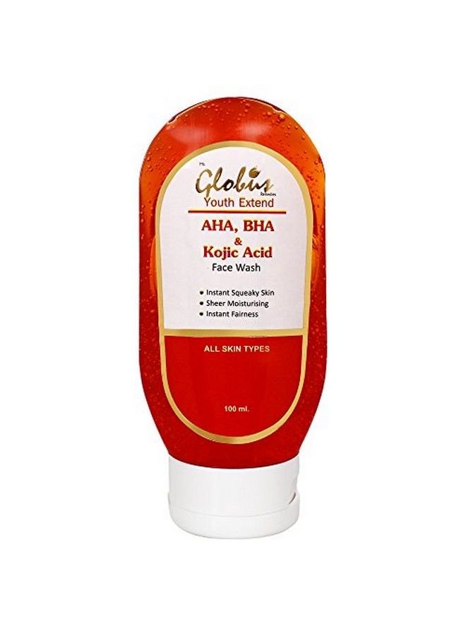 Globus Youth Extended Exfoliating Face Wash Cleanser With Aha Bha And Kojic Acid 100 Ml (Pack Of 5)