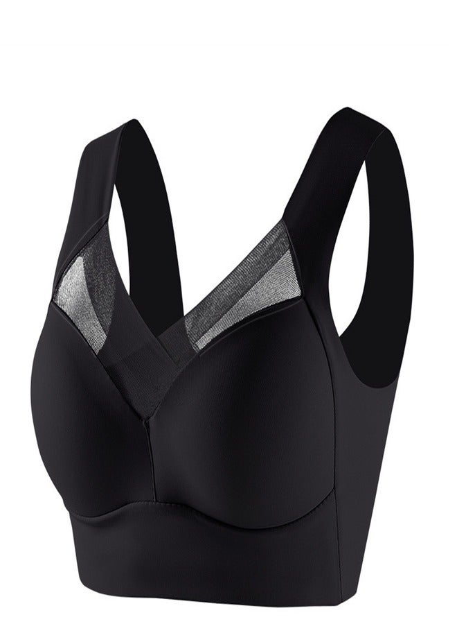 Thin And Breathable Vest Underwear Without Steel Rings Black