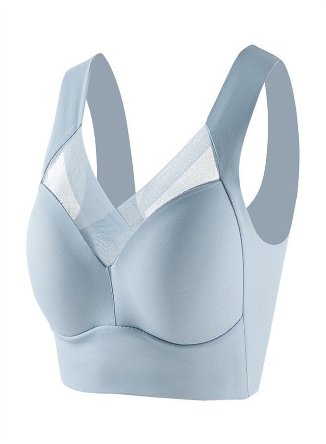 Thin And Breathable Vest Underwear Without Steel Rings Light Blue