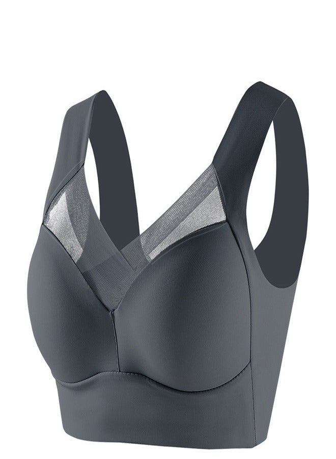 Thin And Breathable Vest Underwear Without Steel Rings Grey