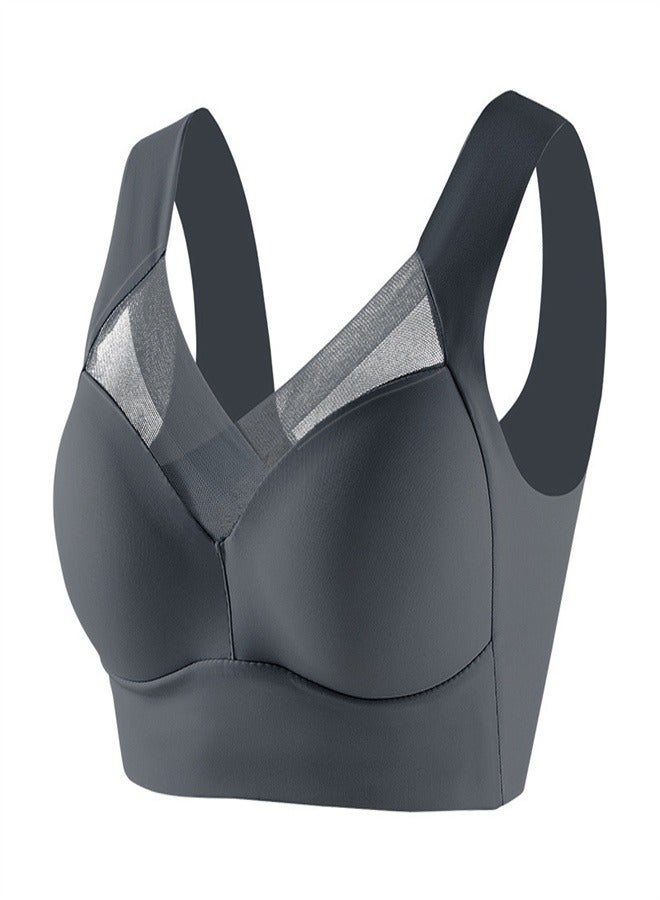 Thin And Breathable Vest Underwear Without Steel Rings Grey