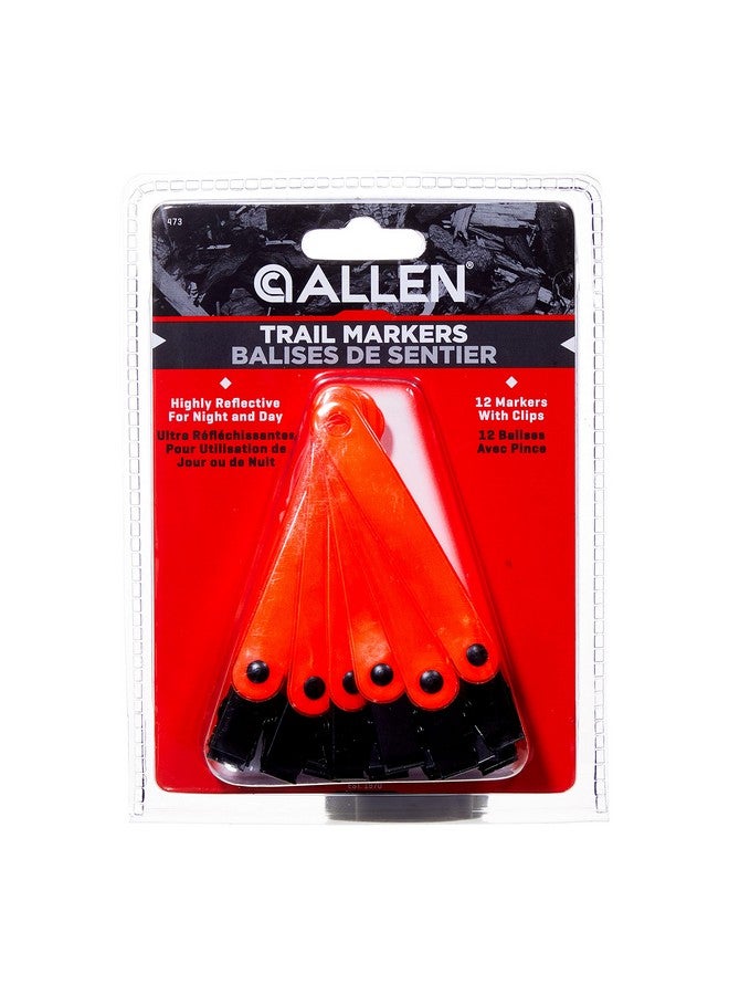 Allen Reflective Trail Markers With Clips (Pack Of 12) Orange One Size (473)