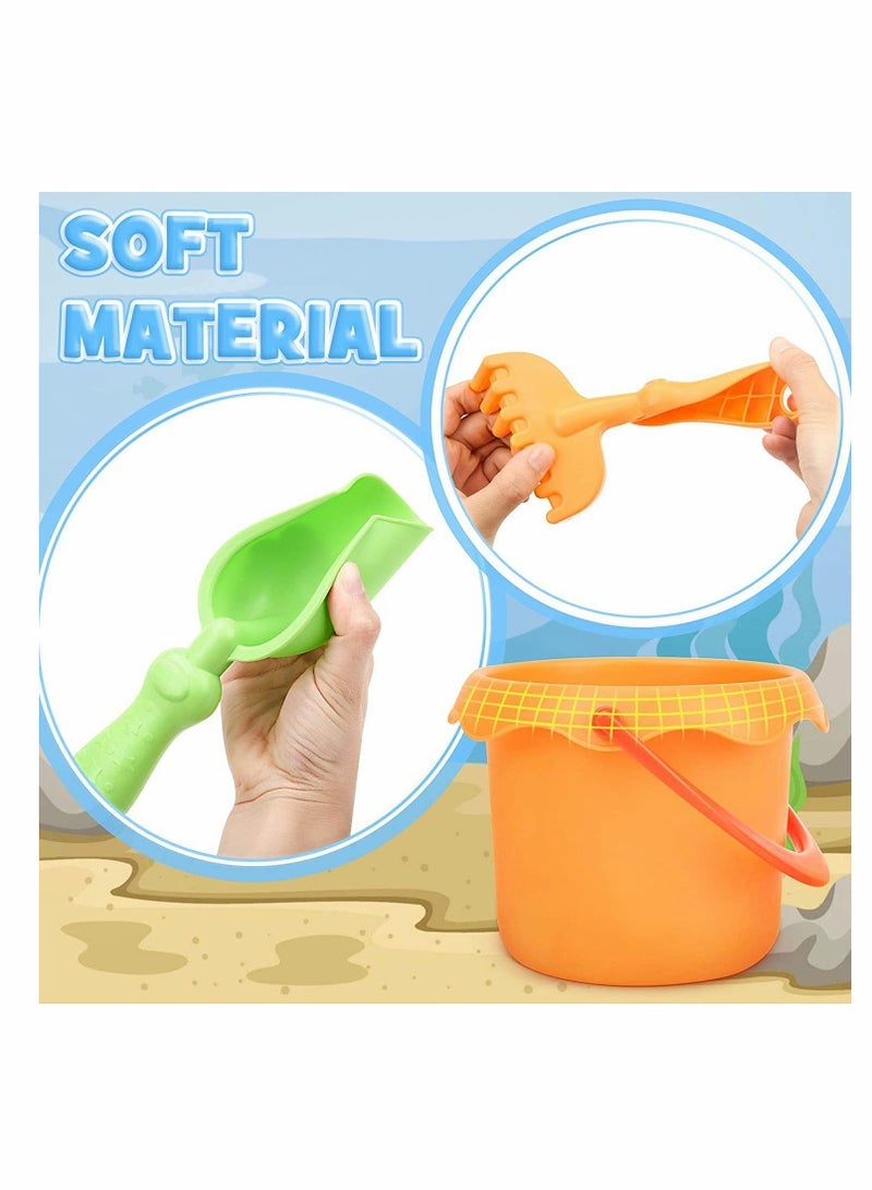 Beach Toys for Toddlers Soft Material Truck Molds with Mesh Bag Sand and Water Play Assorted Colour Colorful Kids Castle