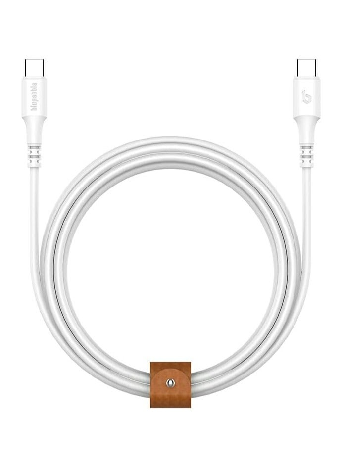 Blupebble PowerFlow USB-C to USB-C Fast Charging Cable, 60W Power , White 2 m