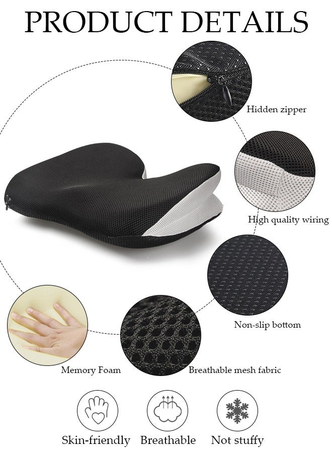 Memory Foam Seat Cushion for Long Sitting,Chair Cushion for Sciatica and Lower Back Pain Relief, Comfortable Coccyx Cushion for Home Office Chair Pad, Car Seat, Wheelchair