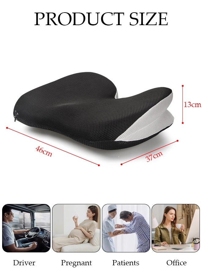 Memory Foam Seat Cushion for Long Sitting,Chair Cushion for Sciatica and Lower Back Pain Relief, Comfortable Coccyx Cushion for Home Office Chair Pad, Car Seat, Wheelchair