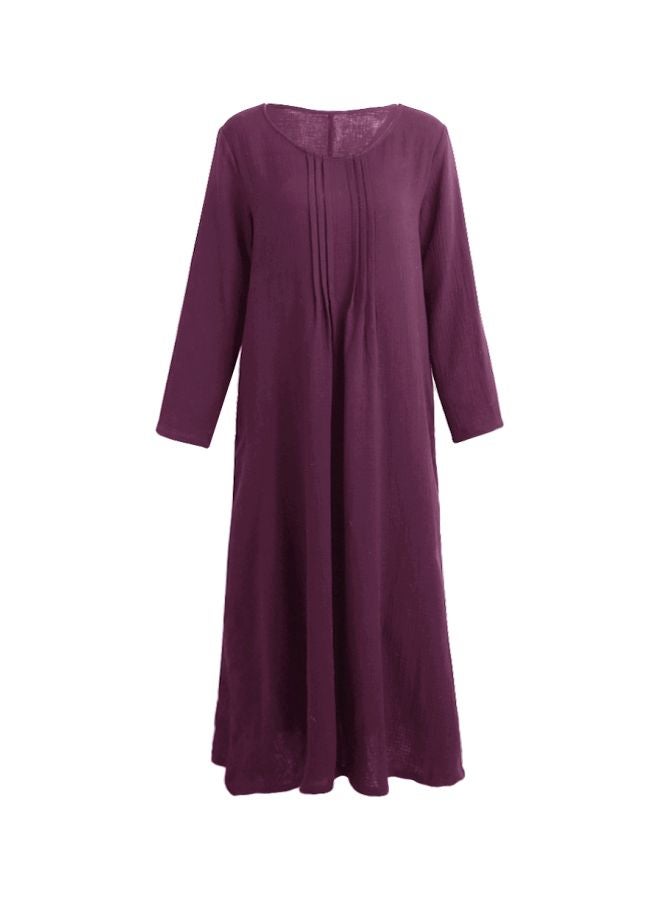 Solid V-Neck Maxi Dress Purple