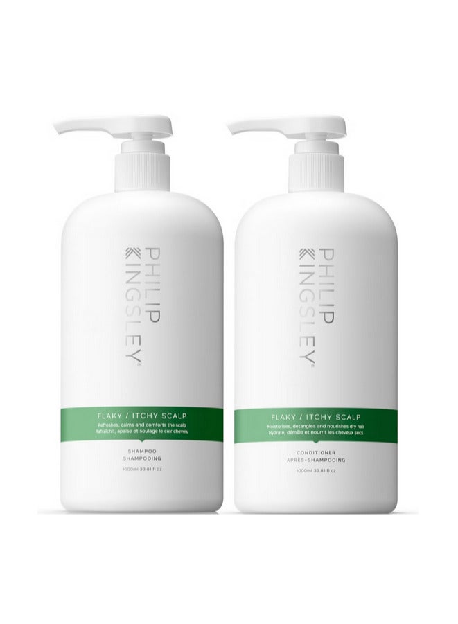 Philip Kingsley Flaky Itchy Shampoo and Conditioner 1000ml Duo