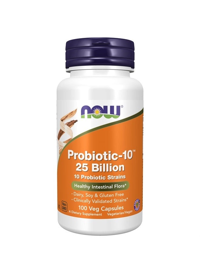 Supplements, Probiotic-10™, 25 Billion, with 10 Probiotic Strains, Dairy, Soy and Gluten Free, Strain Verified, 100 Veg Capsules