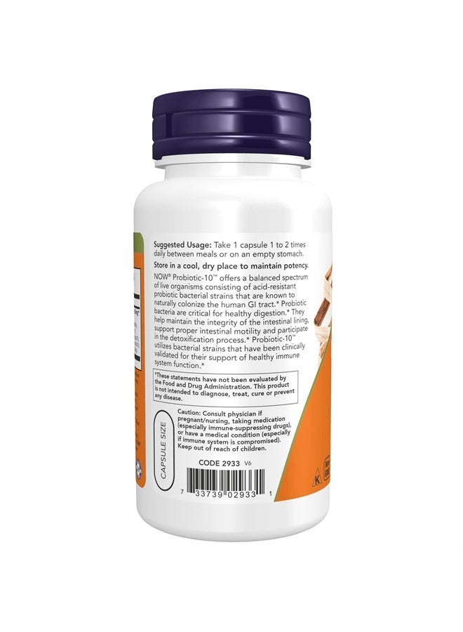 Supplements, Probiotic-10™, 25 Billion, with 10 Probiotic Strains, Dairy, Soy and Gluten Free, Strain Verified, 100 Veg Capsules