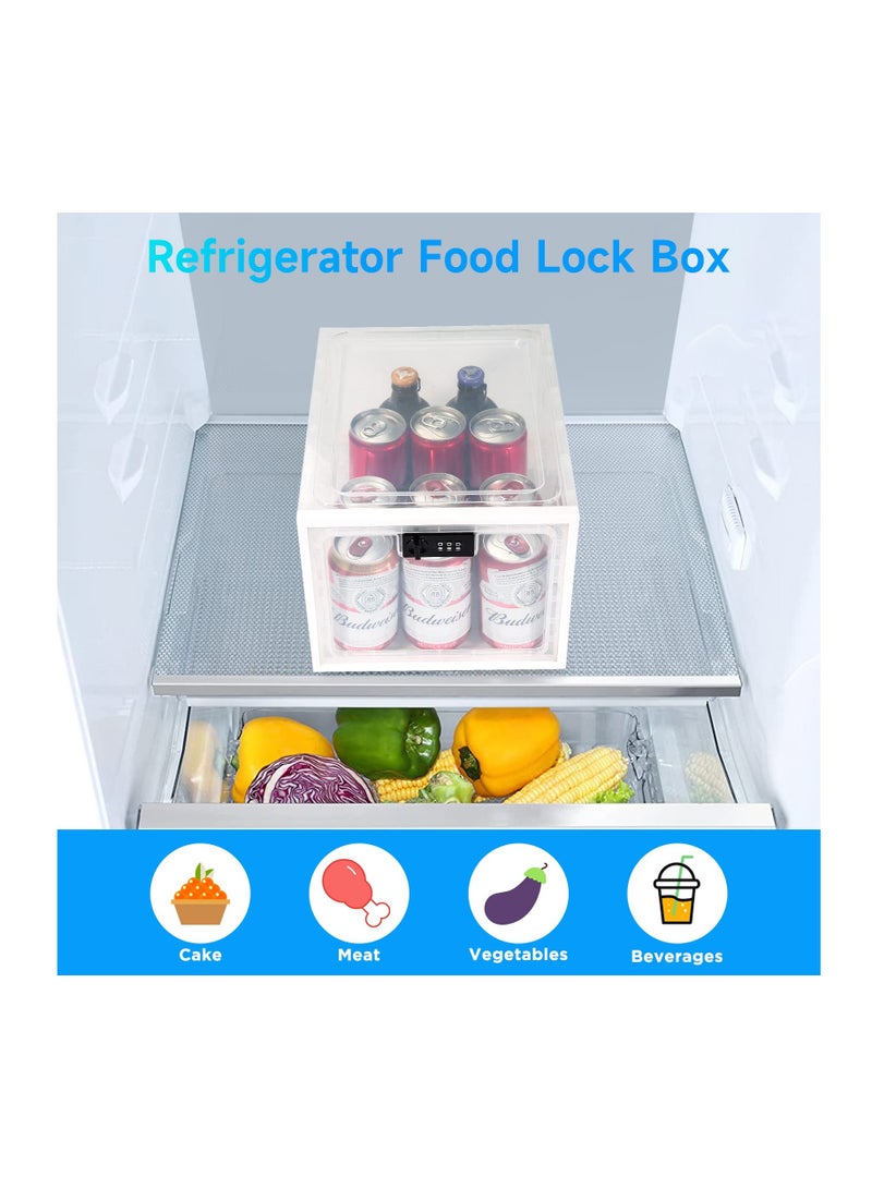 Clear Medication Lock Box, Lockable Storage Box for Safe Medicine Storage, Refrigerator Food Snack Locking Box iPad Phone Lock Box for School Office and Kitchen Home Safety