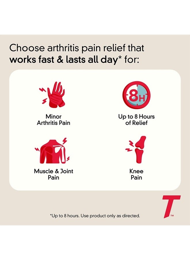 8 Hour Arthritis Pain Relief Extended-Release Tablets, 650 mg Acetaminophen, Joint Pain Reliever & Fever Reducer Medicine, Oral Pain Reliever for Arthritis & Joint Pain, 225 Count