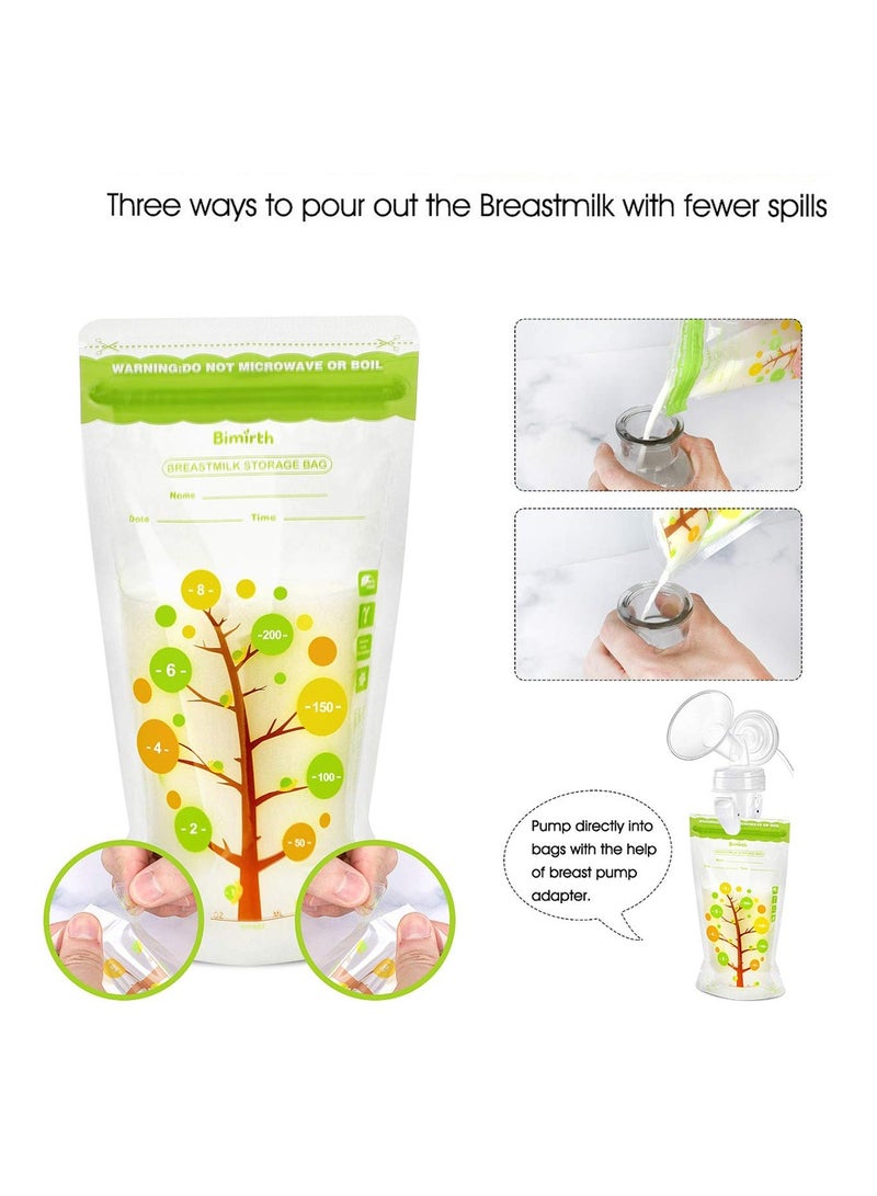 Breastmilk Storage Bags, 112 Count BPA-free Milk Storage & Freezing Bag Container, 200ml Capacity Breast Milk Fresh Bags for Baby Infants Newborn
