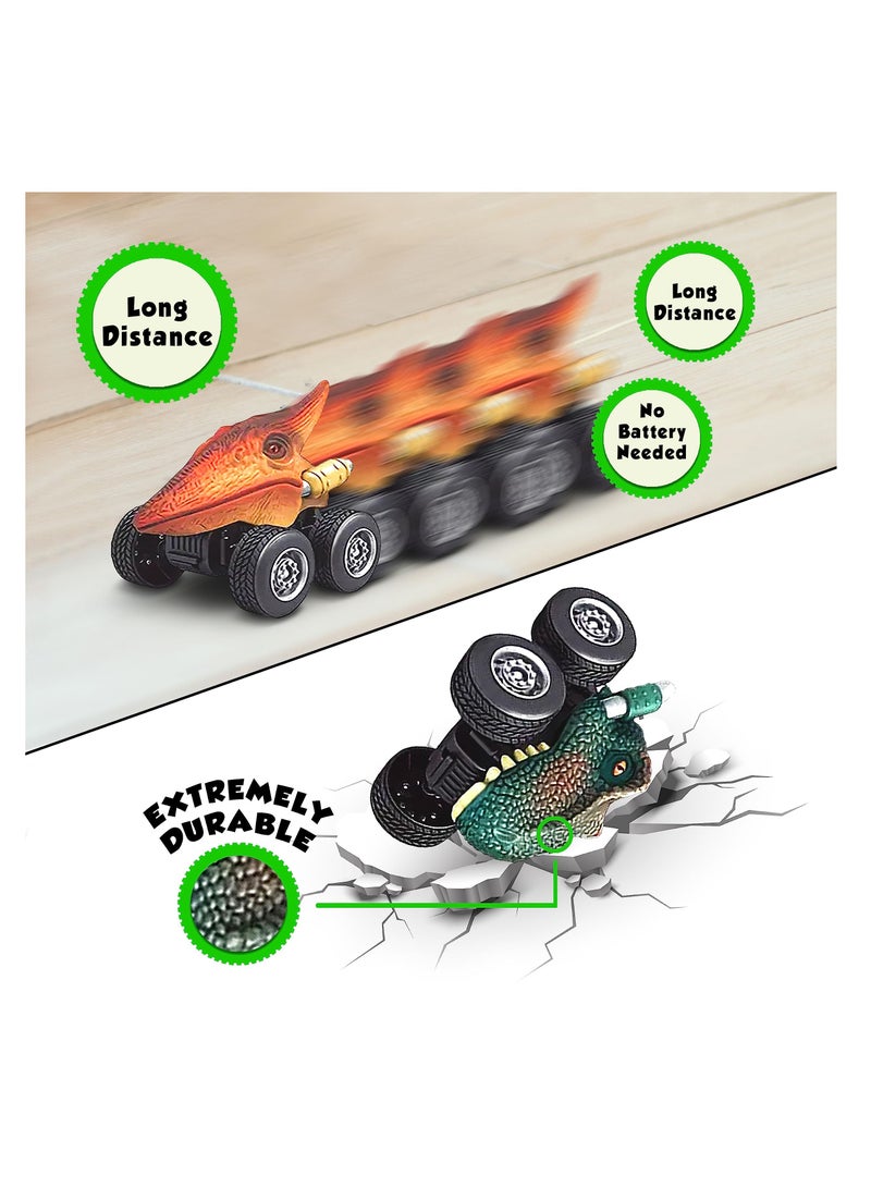 Dinosaur Toys Pull Back Cars, Dino Car Toy Set for Kids, Pull Back Vehicles for Dinosaur Games, Birthday Gifts for Age 2 3 4 5 6 Year Old Toddlers Boys Girls (6 Pack)