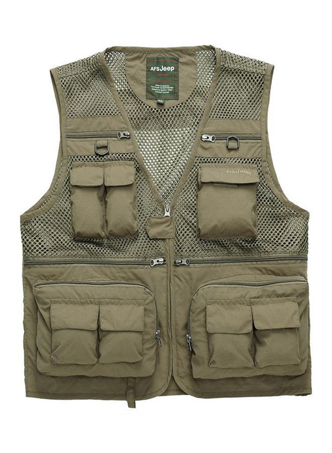 Outdoor Leisure Director Cameraman Reporters Fishing String Vest Khaki