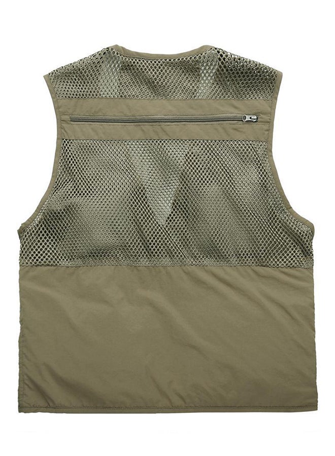 Outdoor Leisure Director Cameraman Reporters Fishing String Vest Khaki