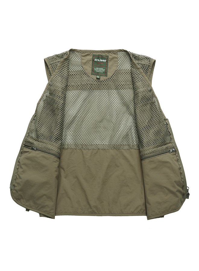 Outdoor Leisure Director Cameraman Reporters Fishing String Vest Khaki