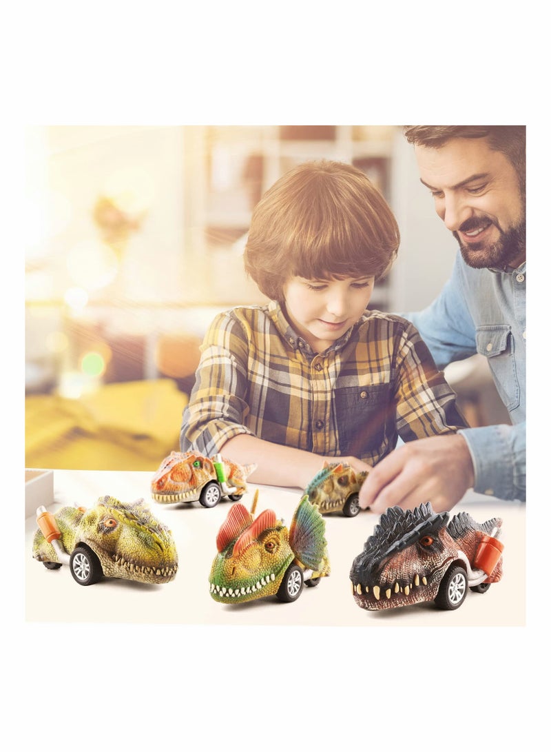 Dinosaur Toys for Kids 3-5, Pull Back Dinosaur Cars for 3 4 5 6 7 Year Old Boys Girls 6 Pack Dino Toys Gifts for Toddlers