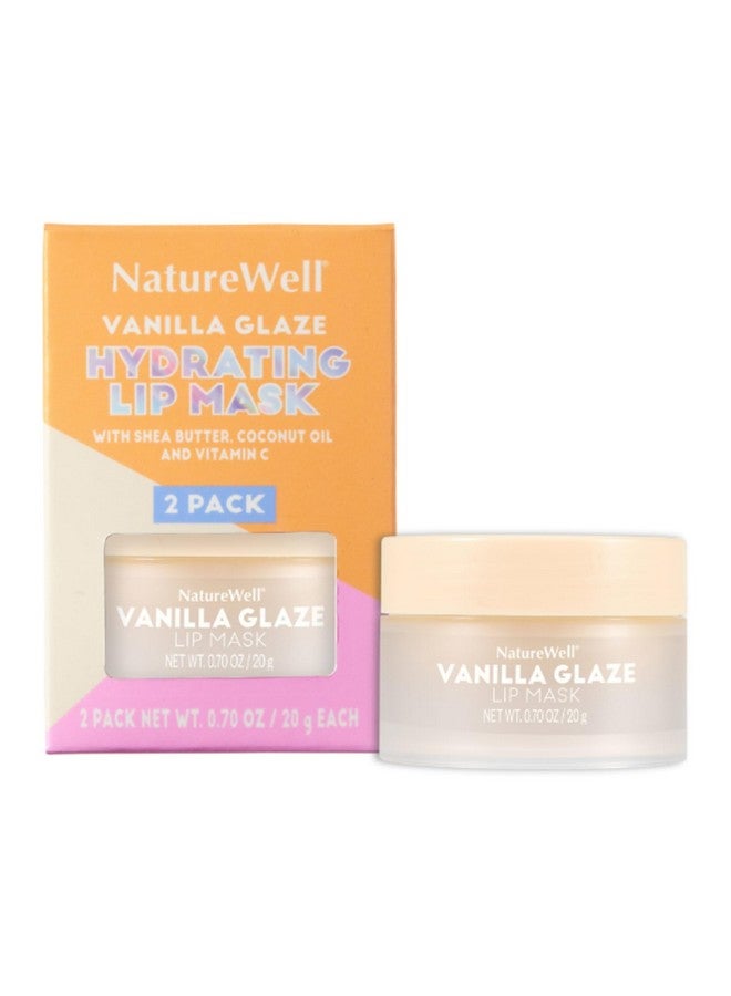 Vanilla Glaze Hydrating Lip Mask For A Softer Smoother Plumper Pout Nourish & Moisturize Dry Cracked Lips Made With Shea Butter & Vitamin C Clean Formula 0.70 Ounce Each (Pack Of 2)