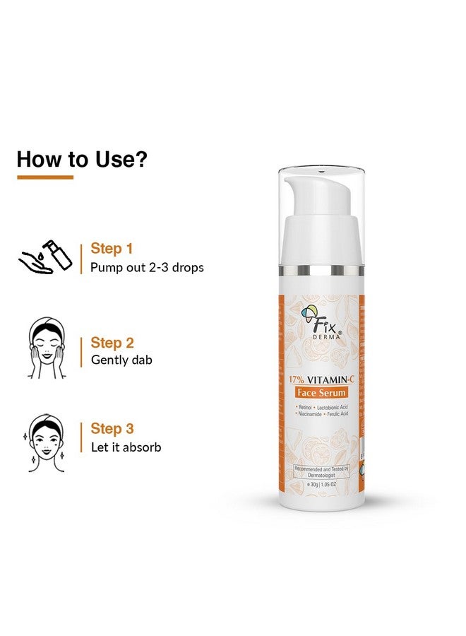 17% Vitamin C Face Serum For Glowing Skin Retinol Face Serum Skin Brightening Vit C Serum For Women And Men Anti Aging Night Face Serum Niacinamide Serum 30G