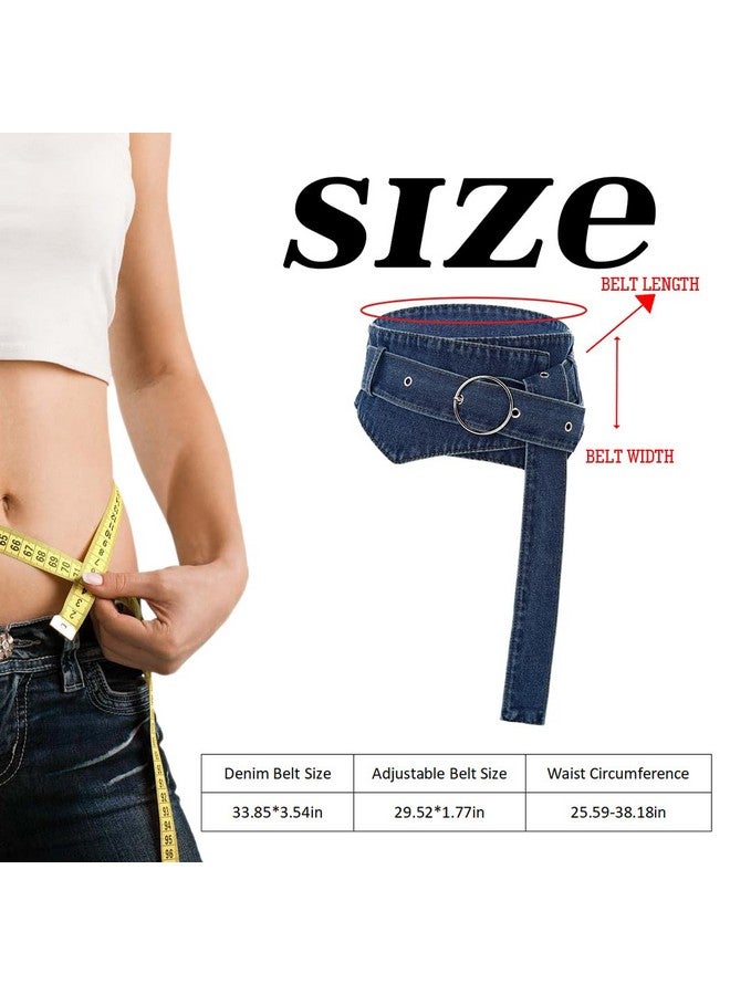Retro Denim Corset Belt Blue Buckle Wrap Waist Cinch Belts Wide Vintage Dress Dresses Cowgirl Waspie Belt Waistband For Women