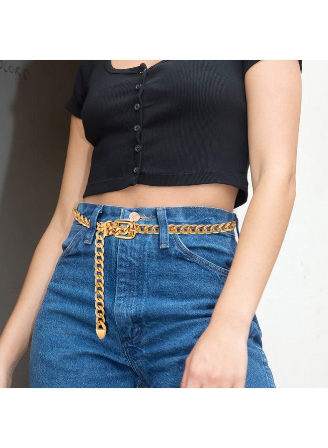 Waist Chain Belt Women Girls Adjustable Weave Body Link Belts For Jeans Dresses Gold M