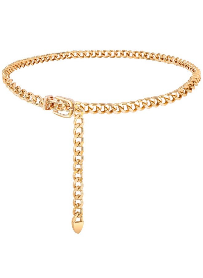Waist Chain Belt Women Girls Adjustable Weave Body Link Belts For Jeans Dresses Gold M