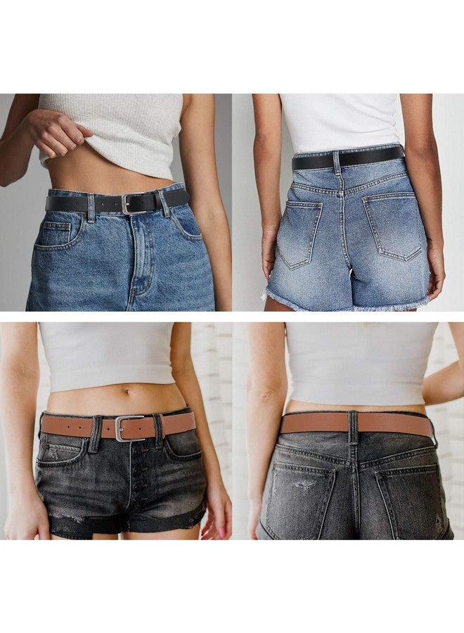Women Casual Leather Belt For Jeans Fashion Ladies Waist Dress Belt (Fit Waist Size 2531 Inches Black)
