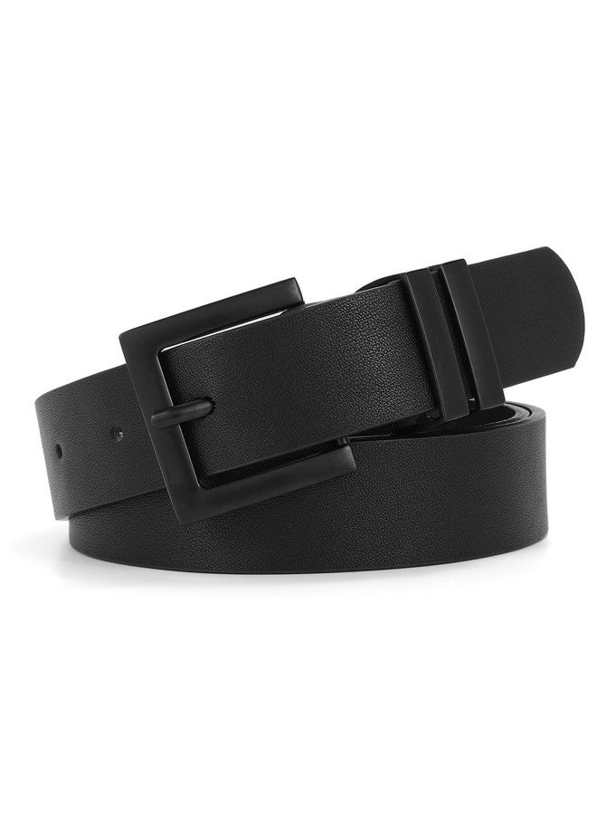 Women'S Leather Belt For Jeans Pants Dresses Fashion Ladies Belt Black Waist Belt For Womenblackm