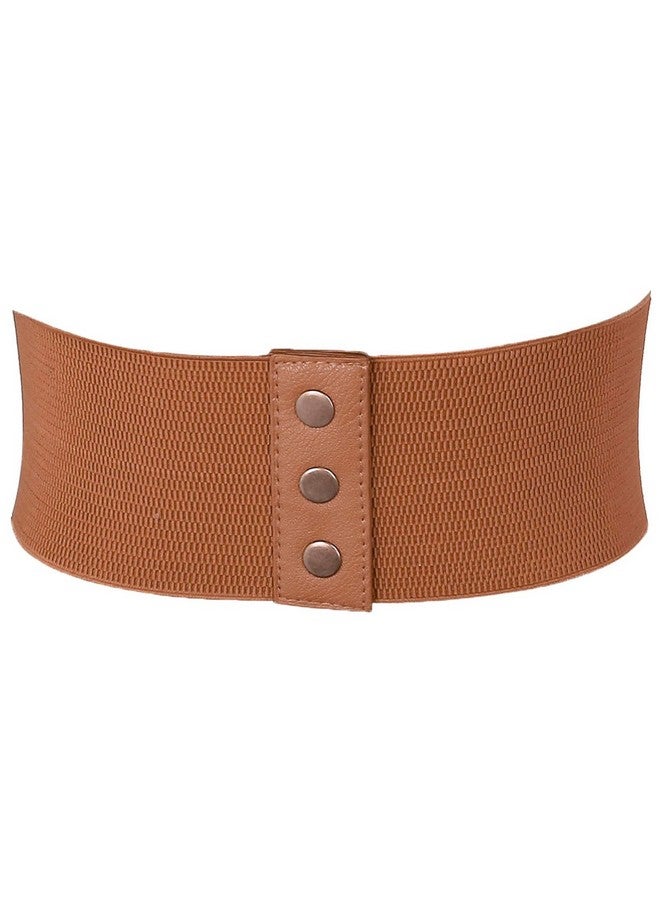 Womens Elastic Wide Band Laceup Corset Cinch Belt With Press Button Fit Waist 24.8