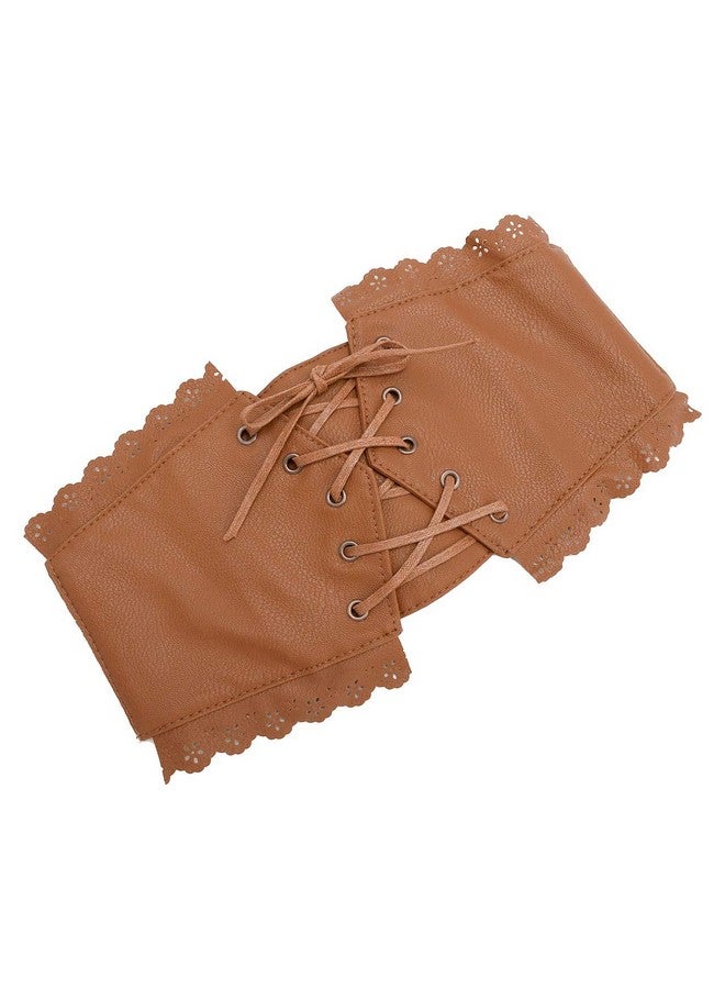 Womens Elastic Wide Band Laceup Corset Cinch Belt With Press Button Fit Waist 24.8
