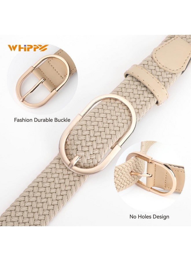 Braided Woven Stretch Belt Women Men Web Casual Unisex Mixed Color Woven Elastic Golf Belts For Jeans Pants S