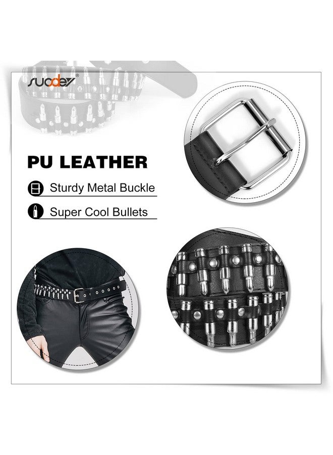 Black Studded Belty2K Silver Metal Grommet Belt For Men Women Punk Rock Style For Jeans Pants (Ablack 2834)