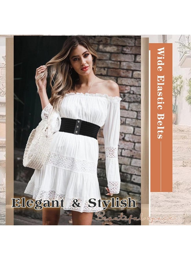 Women Wide Waist Belt For Dress Women'S Snapbutton Corset Belt Stretchy Waistband Belt For Girls
