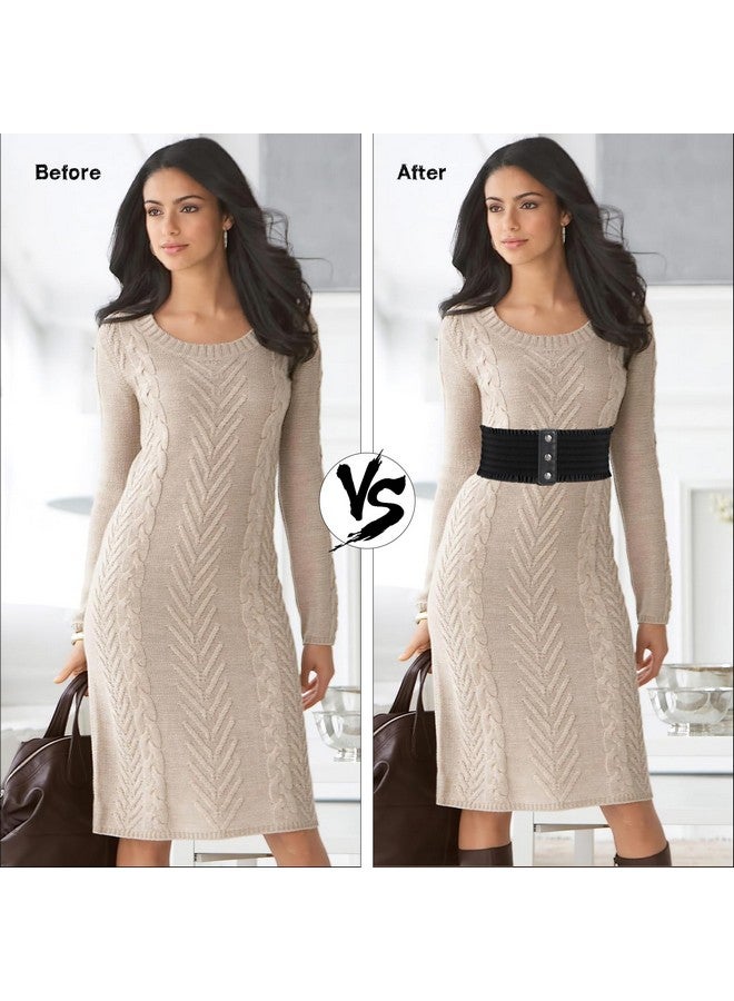 Women Wide Waist Belt For Dress Women'S Snapbutton Corset Belt Stretchy Waistband Belt For Girls