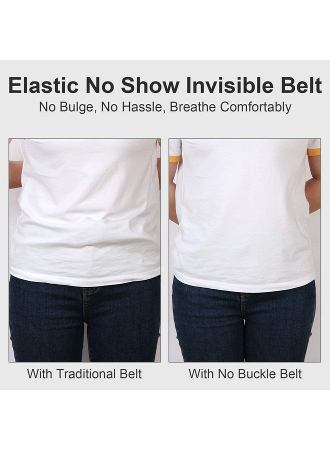 No Buckle Stretch Women Belt For Jeans Pants Elastic Buckle Free Invisible Belts For Women Or Men (Beige Fit Pants Size 2236 Inches)