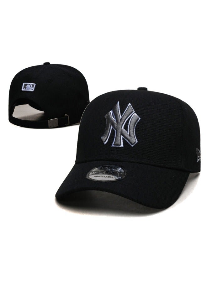 New Era MLB Sunshade Hat Flat brim Hat Outdoor Men's and Women's Sports Essential Duck billed Hat Black