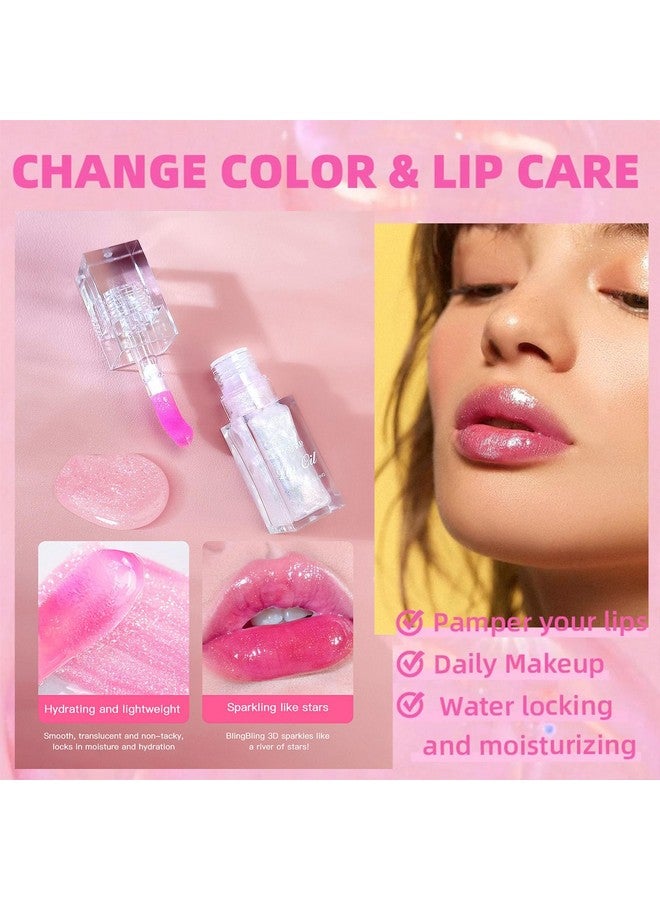 Bossup Color Changing Lip Oil，Magic Color Changing Lip Oil V2，Warm Change Moisturizing Lip Gloss，Hydrating Lip Gloss Lip Balm Lip Care，Long Lasting Nonsticky Nourishing Repairing Primer Lip Tint