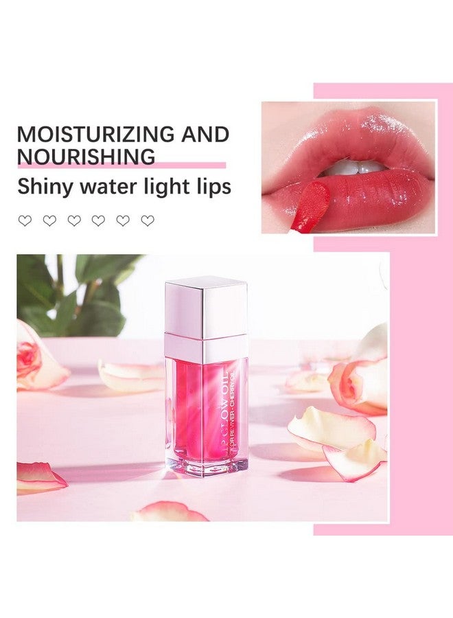 Hydrating Lip Glow Oil Plumping Lip Gloss Glitter Plumping Lip Oil Tinted Lip Balm Lip Care Transparent Toot Lip Oil Tinted Glass Lip Glow Oil Fresh Texture Long Lasting Nourishing