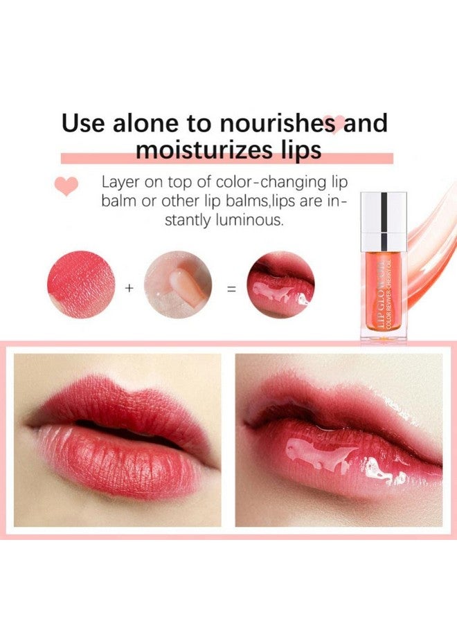 Hydrating Lip Glow Oil Plumping Lip Gloss Glitter Plumping Lip Oil Tinted Lip Balm Lip Care Transparent Toot Lip Oil Tinted Glass Lip Glow Oil Fresh Texture Long Lasting Nourishing