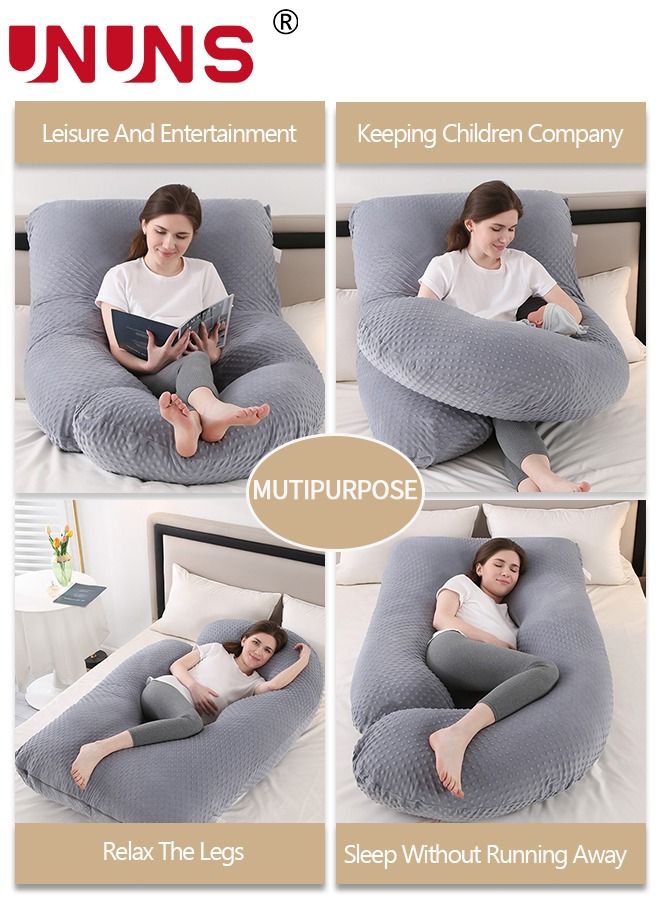 Pregnancy Pillows,U Shaped Body Pillows For Sleeping,180cm Pregnancy Pillows With Removable Cover,Support For Back,Hips,Legs,Belly For Pregnant Women