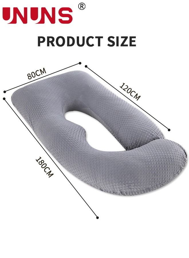 Pregnancy Pillows,U Shaped Body Pillows For Sleeping,180cm Pregnancy Pillows With Removable Cover,Support For Back,Hips,Legs,Belly For Pregnant Women