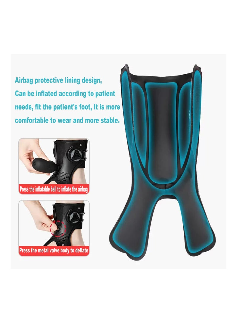 AFO Drop Foot Brace Orthosis, Ankle Orthosis Support with Comfortable Inflatable Airbag, Foot Drop Brace Splint Ankle Foot Orthosis Walking for Hemiplegia Stroke Shoes Walking (Right Foot XL)