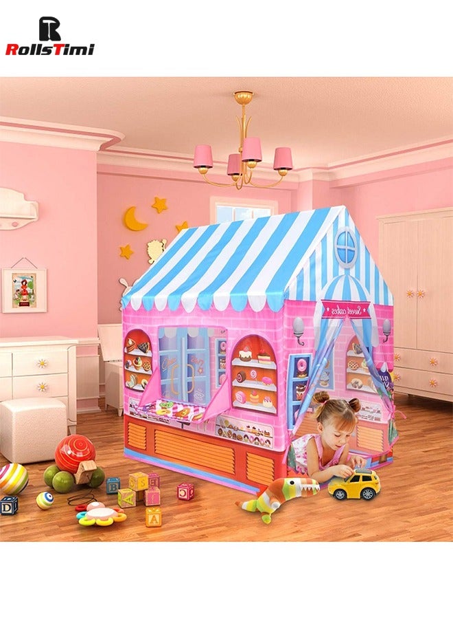 Pink Candy Princess Kids Tent Playhouses Tent for Kids Outdoor Indoor PlayHouse Castle Tent